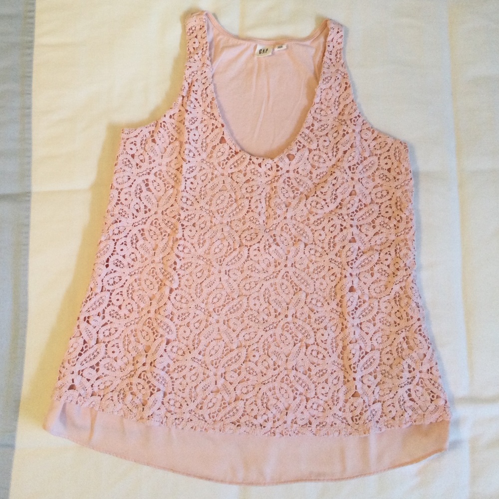 GAP | pink lace front tank